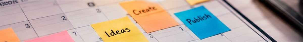 Editorial calendar planning on a desk